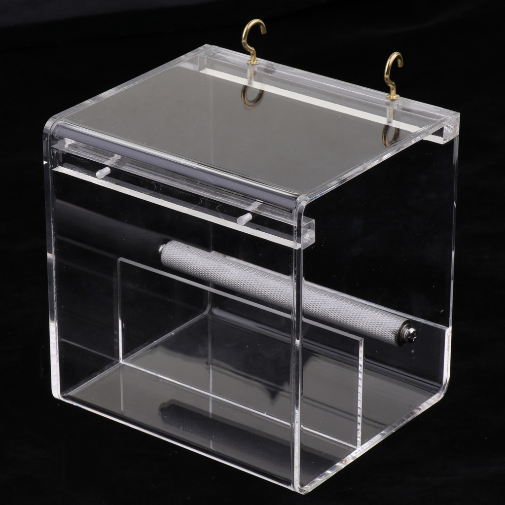 

pet bird feeder food water feeding box parrot finch dispenser cage perch