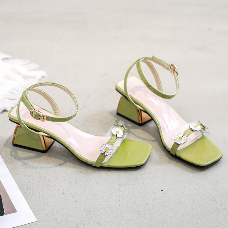 

2020 Sexy Women Sandals Open Toe Summer Party Shoes 5cm High Heels Patnet Leather Shoes Woman Wedding Sandals H0051