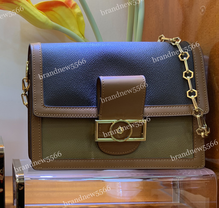 

2021 Fashion Design Women's 25cm Dauphine Shoulder Bag with Chain 20cm metis Handbag Fashion Messenger Bag Two Colors Wholesale Price, Mono two-tone