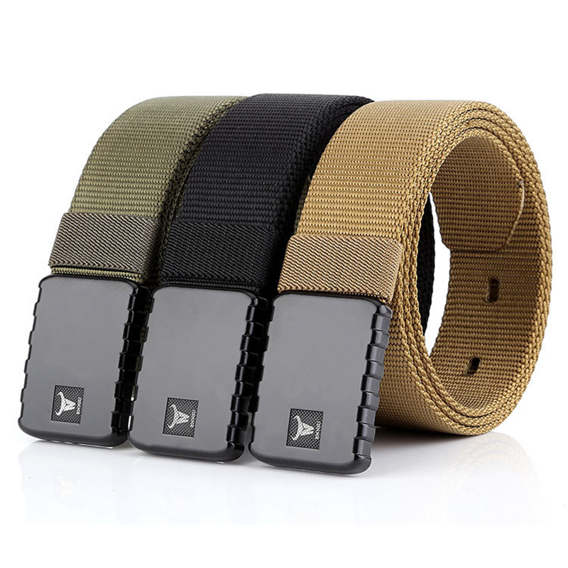 

Nylon Tactical Men Battle Belt 3.8cm Wide Adjustable Black Outdoor Hunting Training Sport Combat Army Swaet Belt, Only 2 green hook