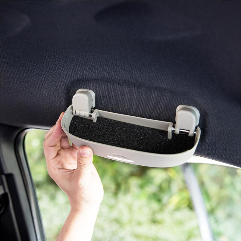 Grey Car Front Sunglasses Holder Lid with Screws Sunglasses Case for New Focus Classic Fox Toyota Volvo Sunglasses Case