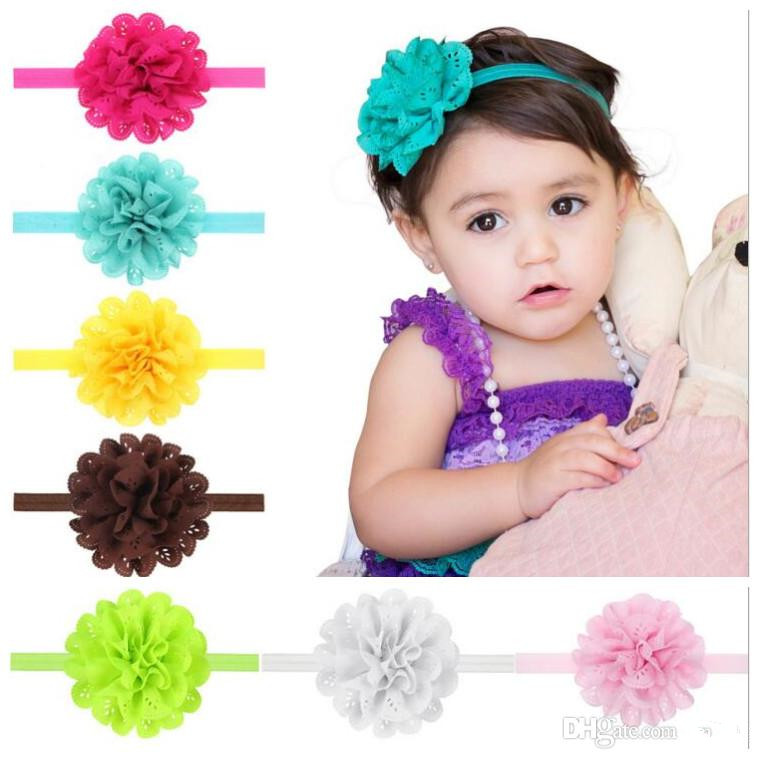 

Hollow handmade baby flower headband children elastic hair band Europe 12 bright color options explosion models, Message color