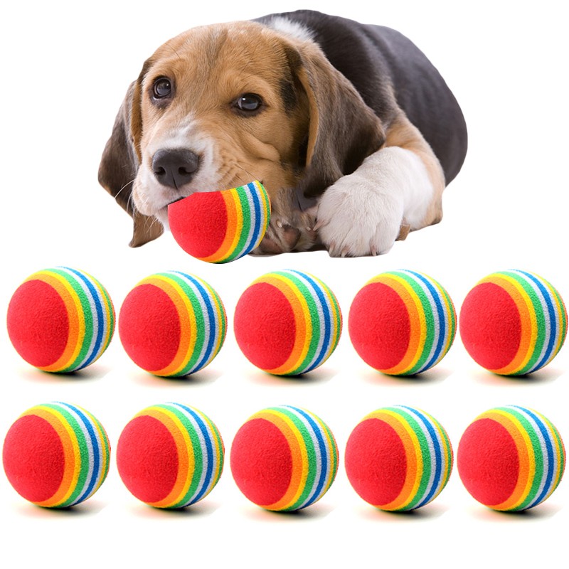 

Diameter 35mm interesting Pet Toy dog and cat Toys Super cute Rainbow Ball toy Cartoon plush toy