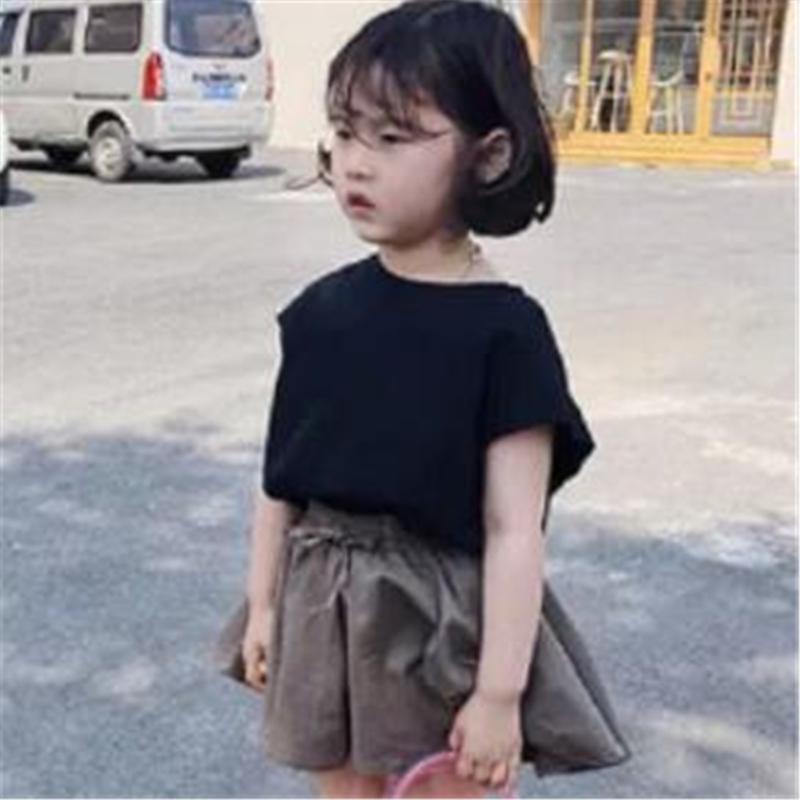 

Children Summer Clothing Set 2020 Baby Girl Skirt Sets For Kids Cotton 2PCS Outfits Kids Girls Tracksuit Costume 4749, Black