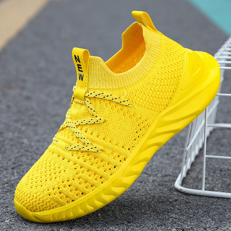 

Summer Kids Sneakers Fashion Children Shoes Cutout Single Net Child Shoes Flying Woven Boys Sport Breathable Girls Trainer, Yellow