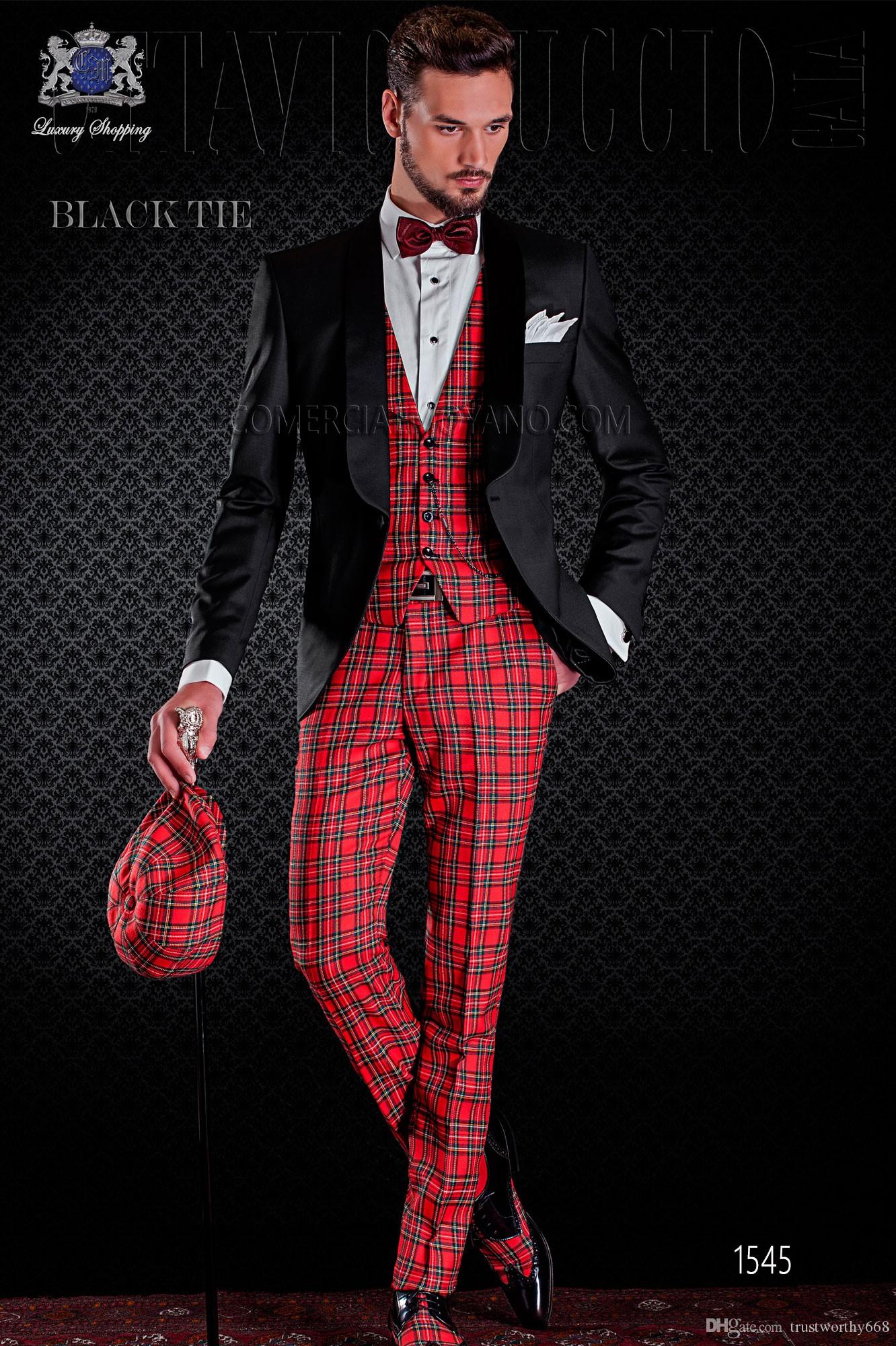 

New Arrival One Button Groomsmen Shawl Lapel Groom Tuxedos Men Suits Wedding/Prom Best Man Blazer ( Jacket+Pants+Vest+Tie) 210, Same as image
