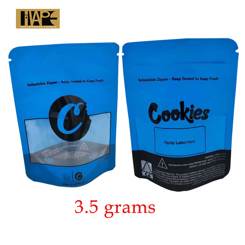 

Cookies California Sf 8th 3.5grams Mylar Childproof Bags 420 Packaging Connected Cookies Bag Size 3.5g-1/8 Bags