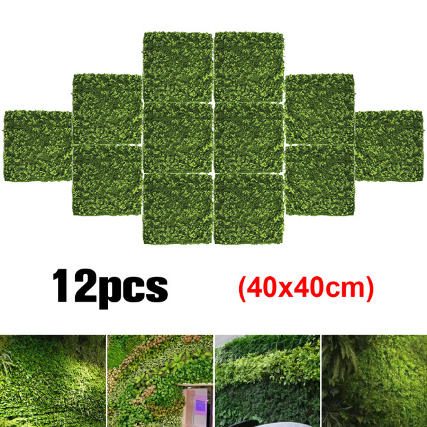 

12pcs 40*40cm Artificial Moss Turf green wall Moss Stone Plant Wall Shop Hotel Decor Creeper Leaf Vine Flower plant, Style 2