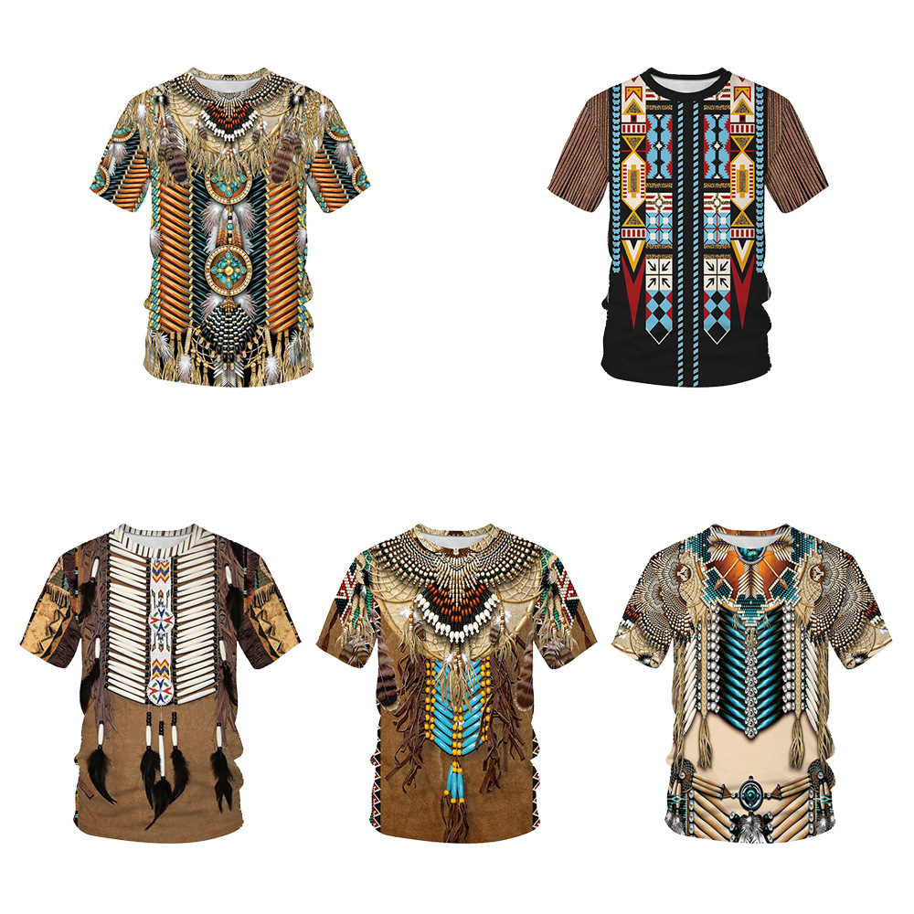 

QNPQYX Native Indian T Shirt Men 3D Printed Tshirt Harajuku Oversize T-shirt Short Sleeves Hip Hop Tee Shirt Boys Summer Tops droshipping, A1