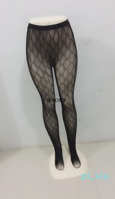 

GC Pantyhose Female Spring and Autumn Tide Black Printed Letters Long Stockings Fashion Sexy Ultra Thin Jacquard Stockings New Jh2020