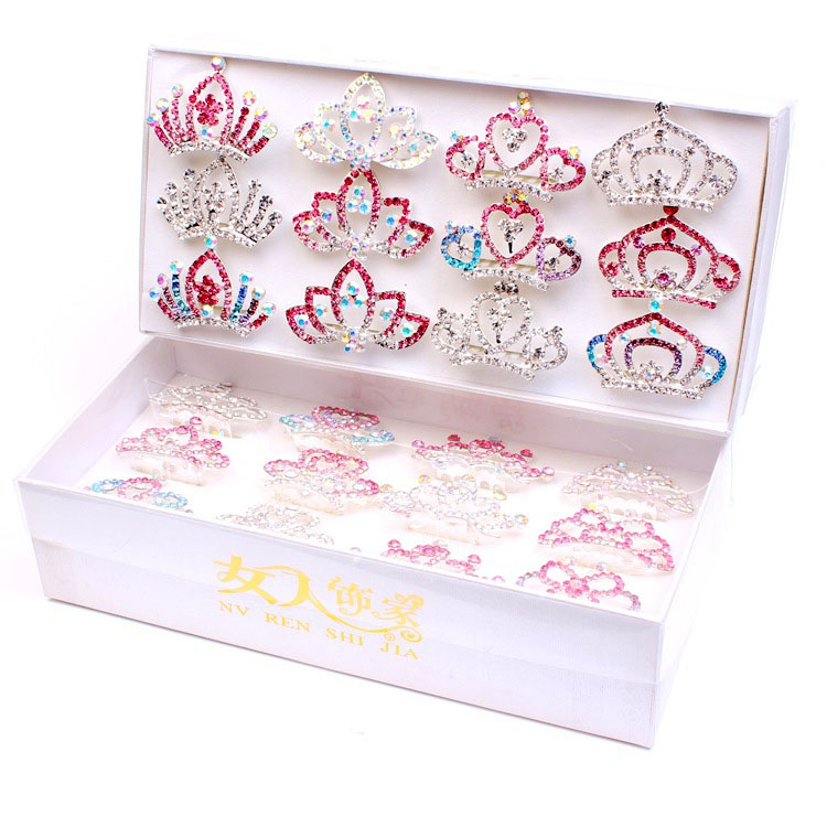 

5.5cm Mini Cute Crowns Various Designs Crystal Rhinestone Princess Crown Hair Comb Birthday Party Tiaras For Girls Kids Hair Jewelry