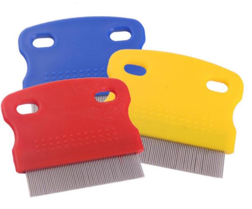 

Lice Comb Non Slip Handle Nit Free Pet Dog Cat Louse Flea Remove Brush Stainless Steel Grooming Tools Durable