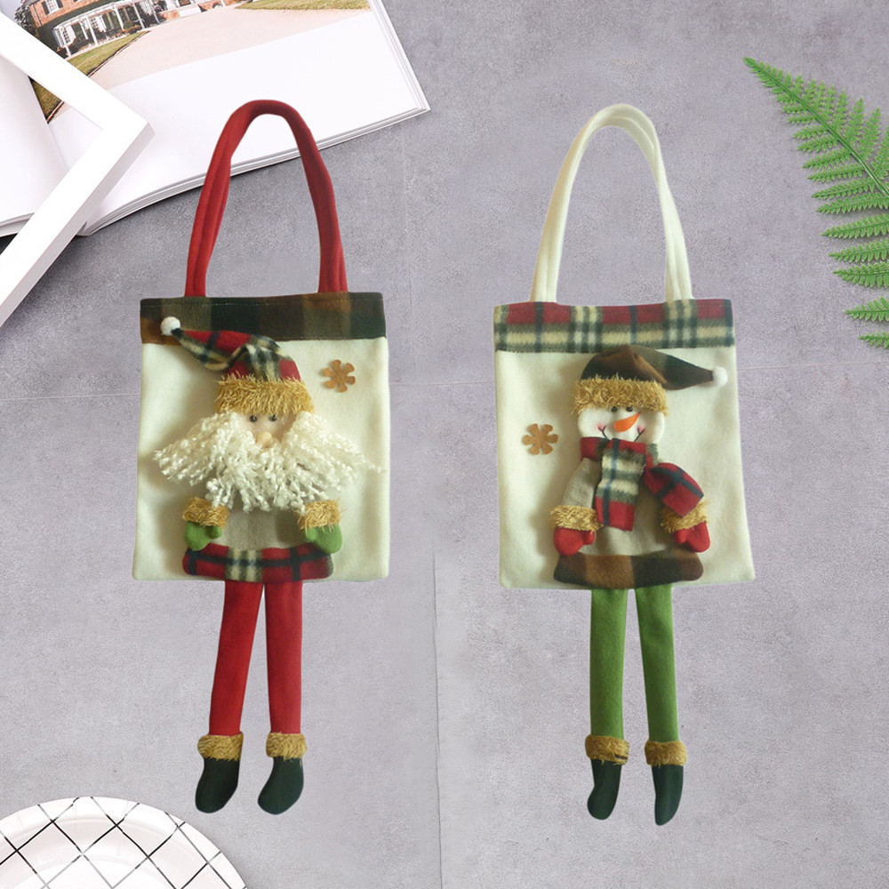 

Santa Claus christmas tree hanging decorChristmas Printing Drawstring Beam Port Storage Bag Travel Bag Gift Two Feet #25