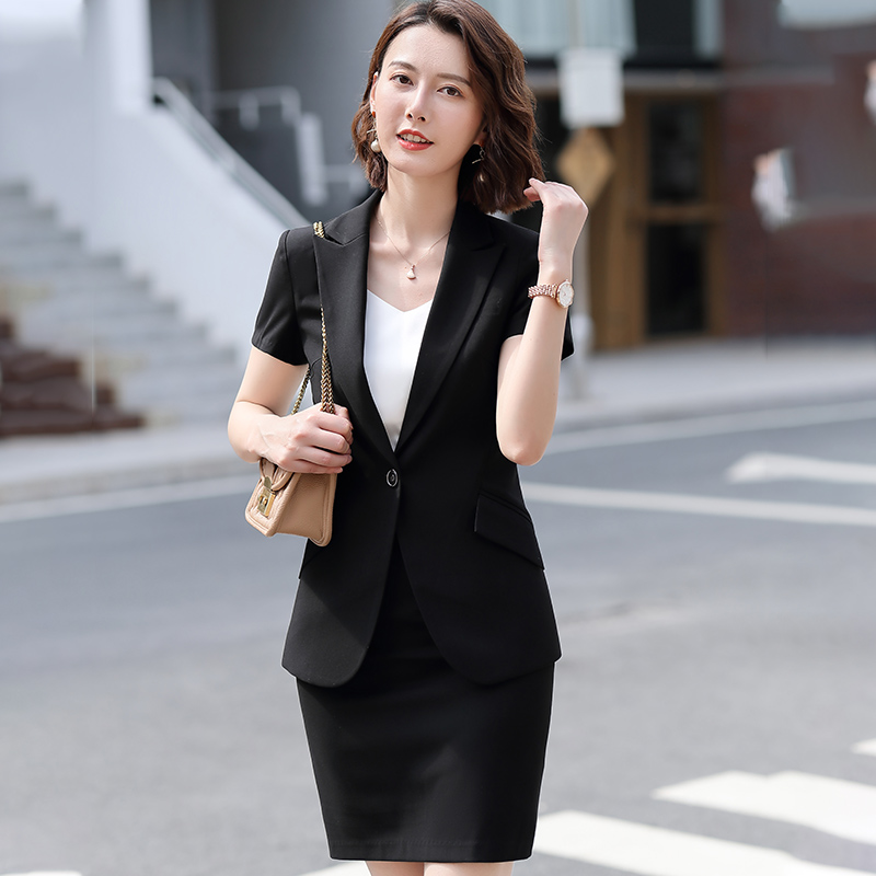 

Work Dresses Summer Formal Black Blazer Women Business Suits With Skirt And Jacket Sets Wear Office Ladies Uniforms Styles, Skirt and blazer