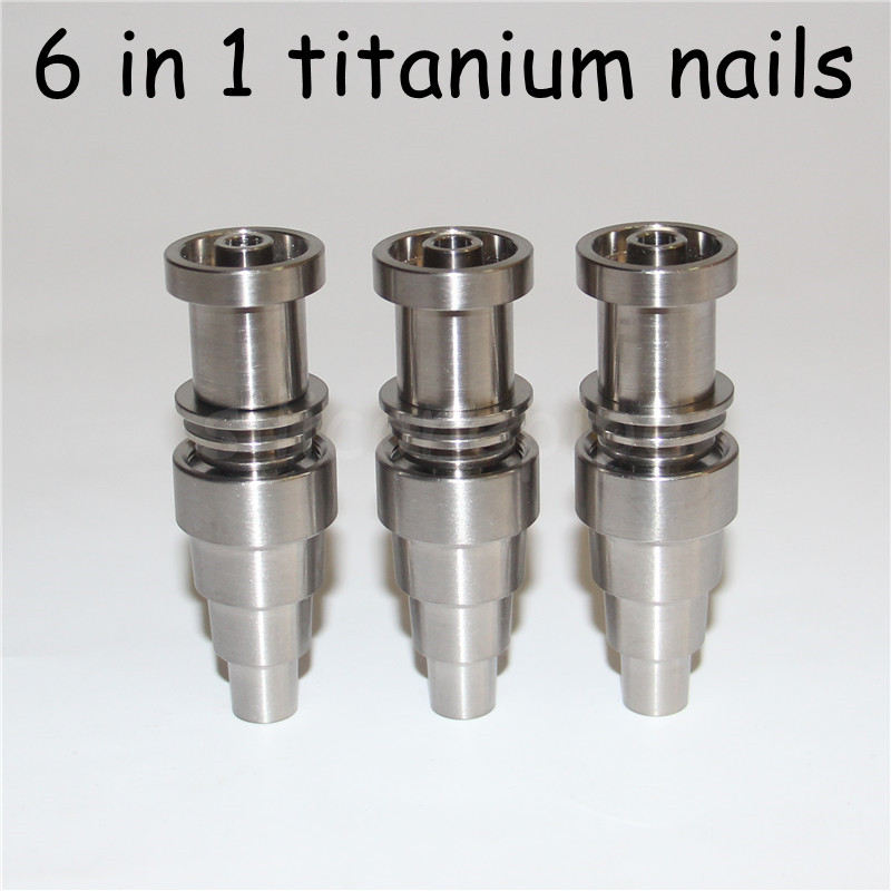 

Quartz Banger Nails 6 in 1 Titanium Nail Domeless Universal Male Female Fit 10mm 14mm 18mm joint glass bong