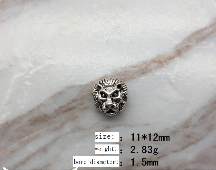 5//20pcs Retro Skull Alloy Charms Big Bore Beads Jewelry Making DIY 12*15mm