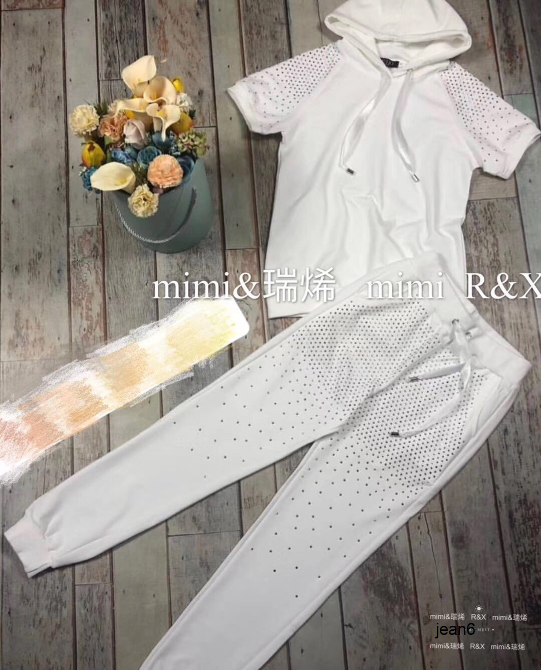 twin set ribbed jogging suit