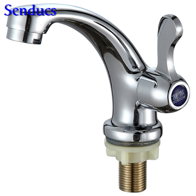 

Free shipping Senducs single cold basin faucet with cheap price bathroom basin sink faucet of single handle water