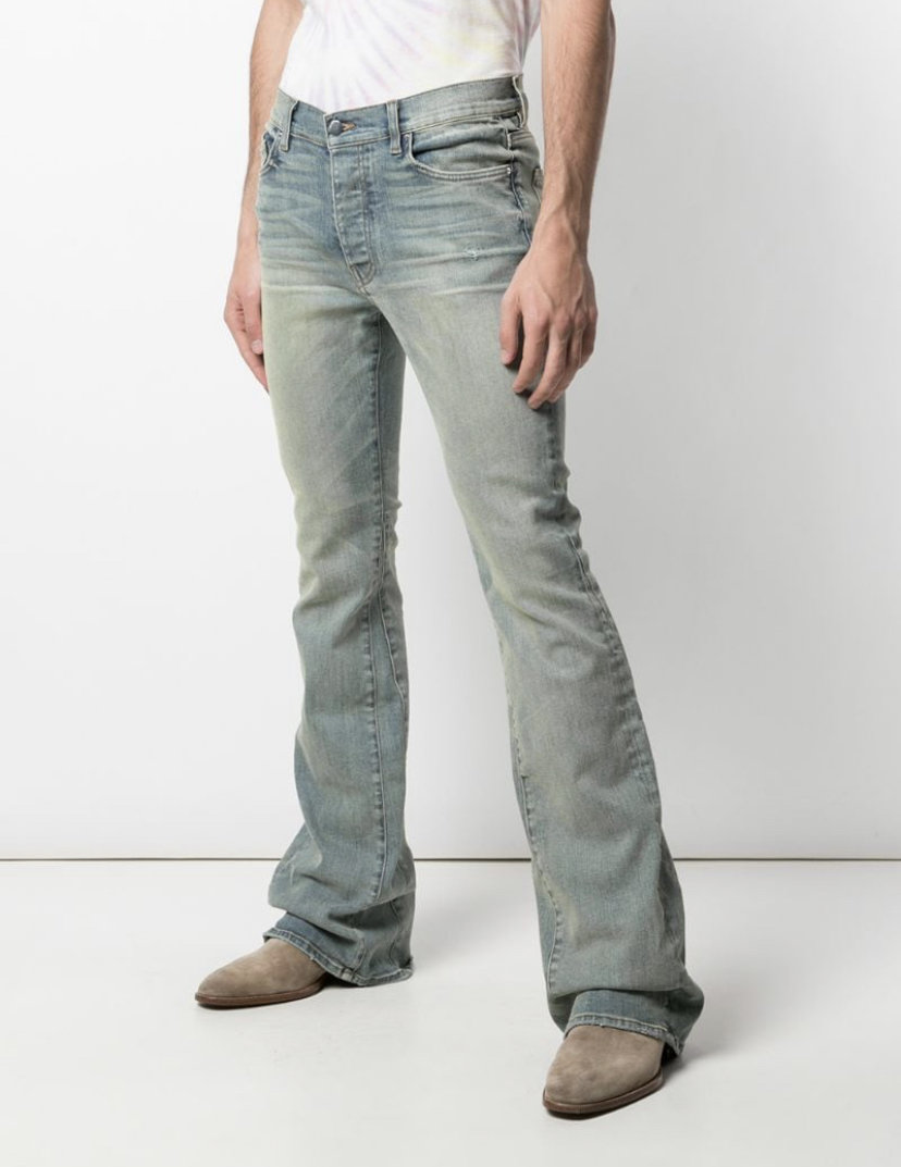 

hot selling a Jeans miri Fashion Hip Hop Pants yellow mud Solid color classic jeans Skinny Elastic tight jeans flare pants, Light blue