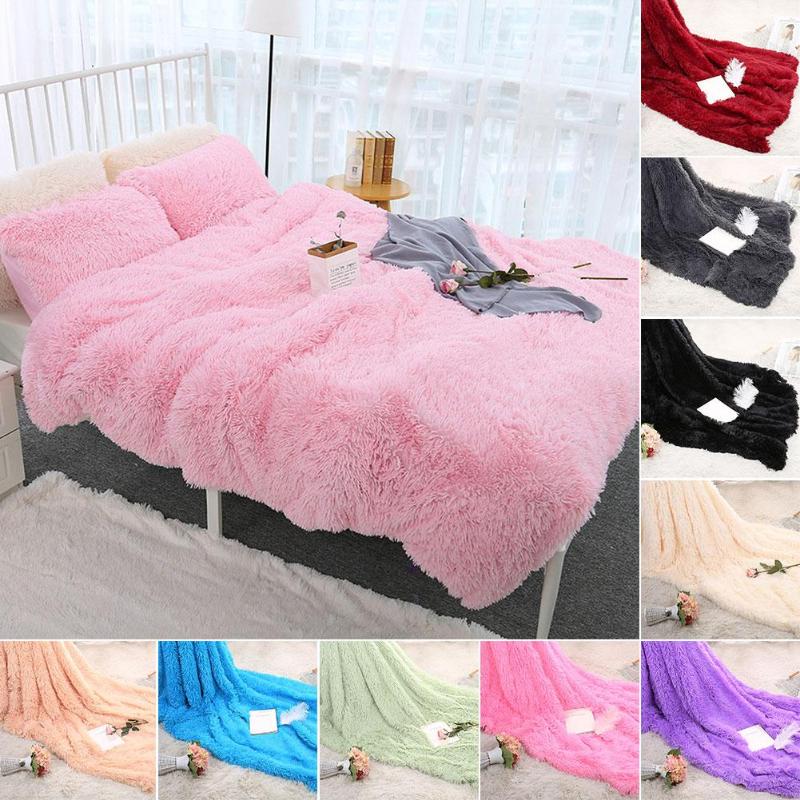 

New 80x120cm Soft Fluffy Shaggy Warm Bed Sofa Bedspread Bedding Sheet Throw Blanket