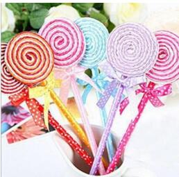 

Wholesale - retail Cute Lollipop Pen Ball point pen Office supplies Stationery changeable 0.5mm blue 35pcs/lot, Blue;orange