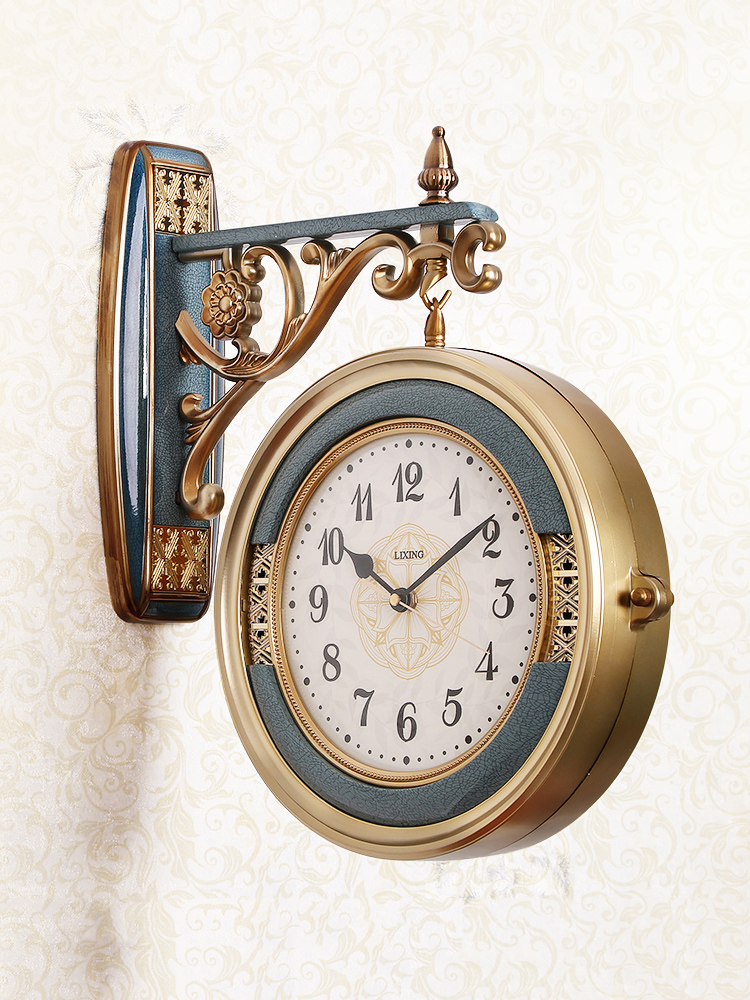 

European Double Faced Wall Clock Mute Living Room Large Modern Creative Double Faced Clock Home Decoration DD70WC