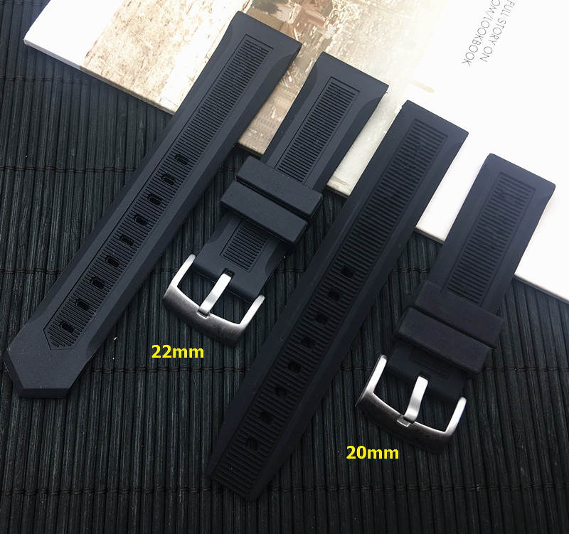 

men black watchband 20mm 22mm silicone rubber watch band belt For TAG strap CARRER for buckle DRIVE TIMER logo, Black;brown