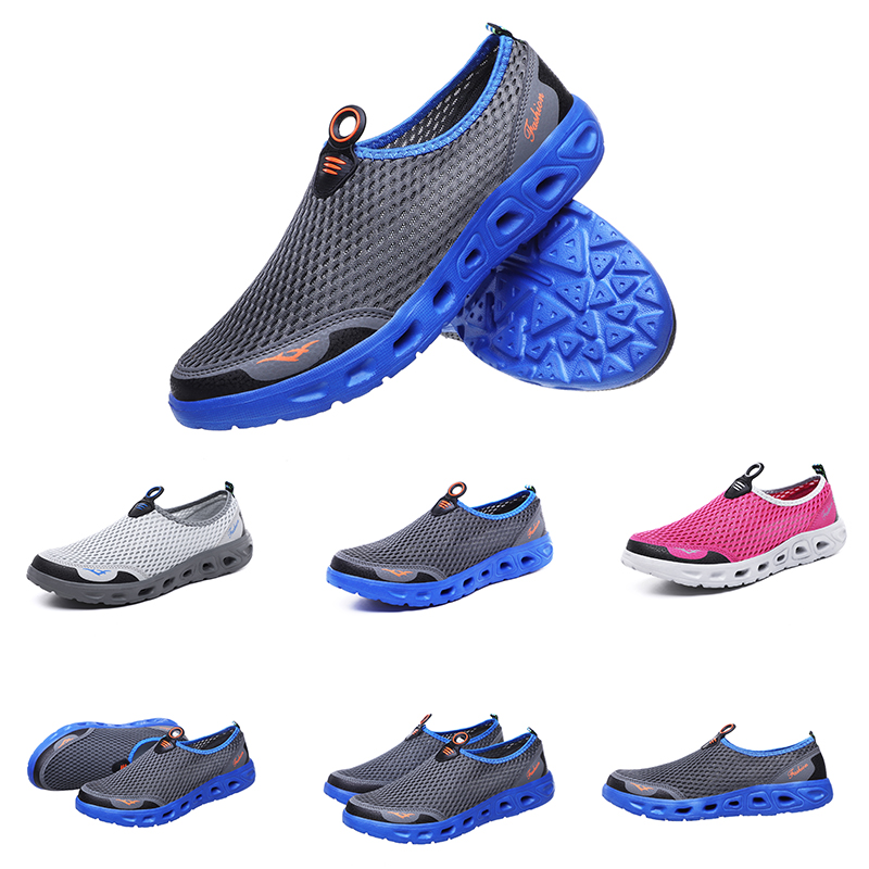 

outdoor walking for women men running shoes color bule pink grey white yellow net breathable shoes designer sport sneakers, D1
