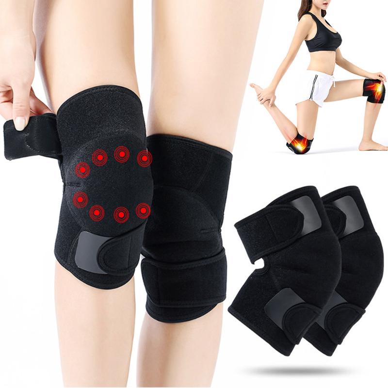 

2pcs Self-heating lodestone Kneepad Warm Sports Protective Gear Fitness Running Kneepad Pad FH99, As show