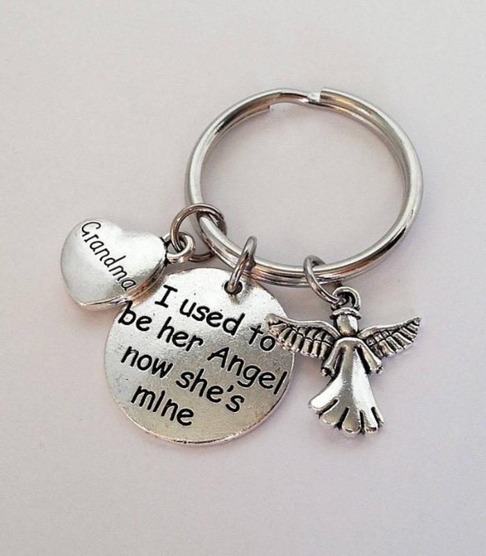 

Chain for Pants Keychain Letter Grandma Man Key Chain Bags Women Key Holder Couples Keyring Angel Pendant Zinc Alloy Porte Clef