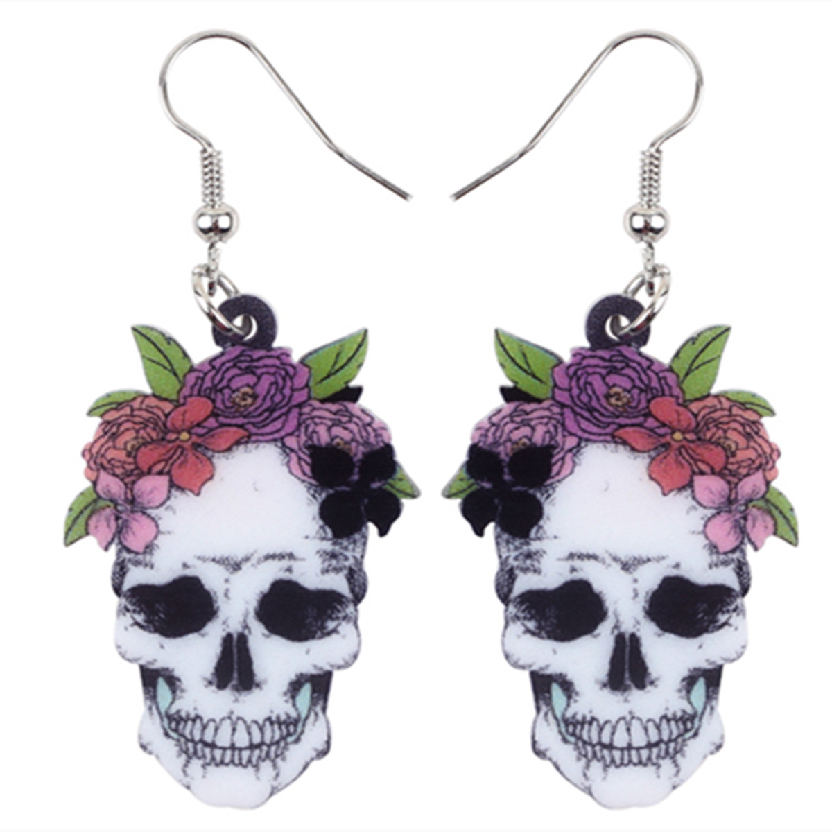 múltiples opciones de Margarita Encaje de Doble Cara Cuelgan Aretes Blanco//Esmalte Stud