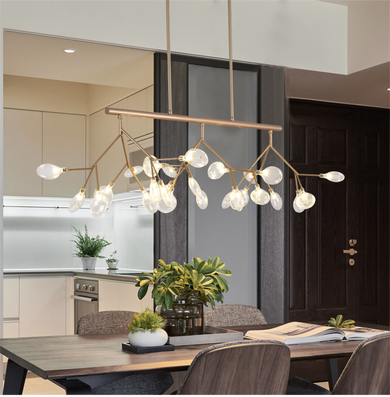 

firfly black gold rectangle pendant lamp for dinning room Kitchen Modern LED New Creative pendant lights