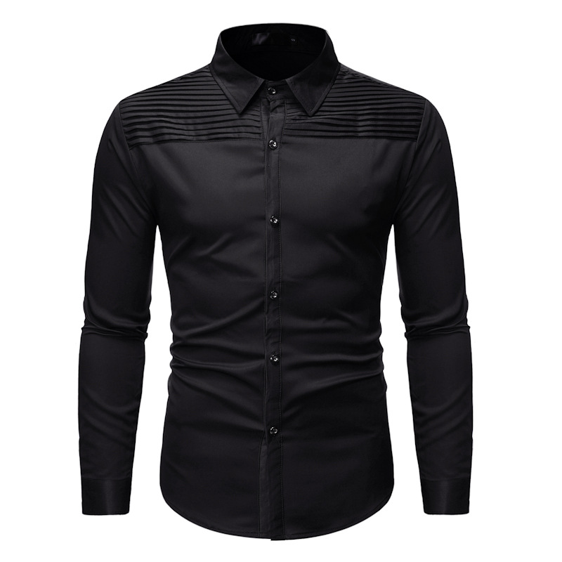 

Red Tuxedo Shirt Men Brand New Slim Fit Long Sleeve Mens Dress Shirts Casual Party Wedding Dinner Shirts, White
