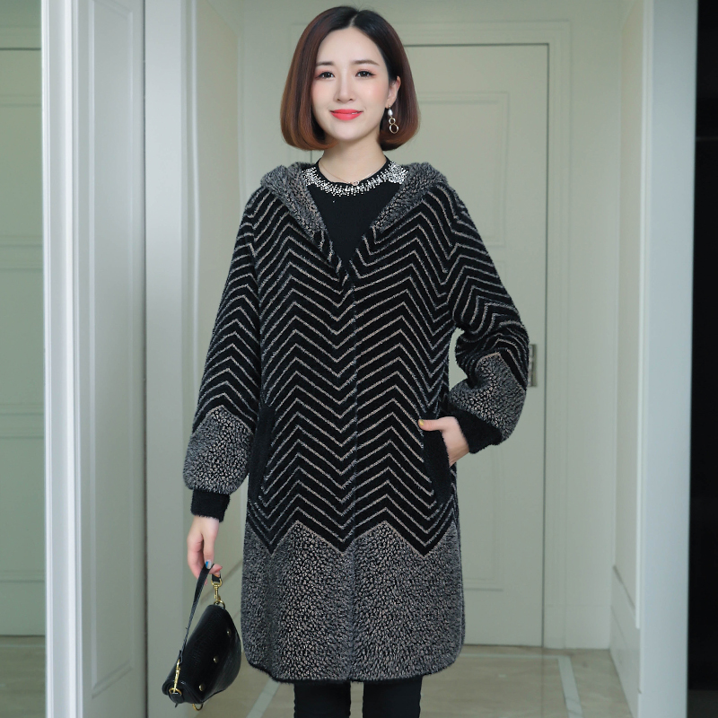 

High-quality women coat women fashion loose thin medium long warm winter mink coats winter parka overcoat, Red