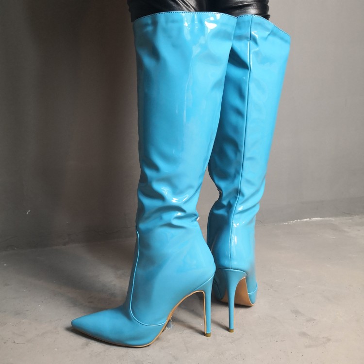 Rontic New Women Knee High Boots Sexy Stiletto High Heels Boots Pointed ...