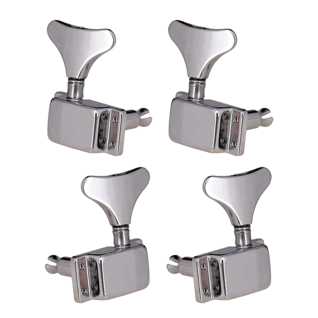 

4 Pieces 2R2L Bass Tuning Pegs Machine Head for Electric Bass Accessory, Silver