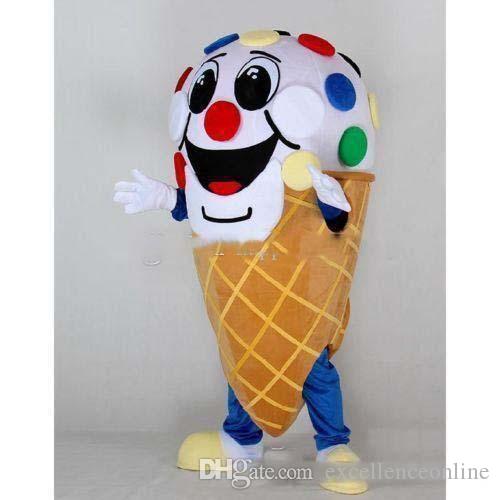 

2019 Factory Outlets Ice Cream Mascot Costume Fancy Birthday Party Dress Halloween Carnivals Costumes, As pic