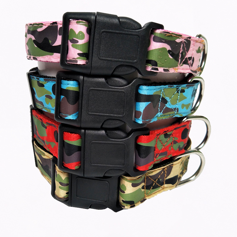 

Adjustable Large Dog Collar nylon pet Collars Camouflage big dog Neck Strap For Pet Medium Large dogs Walking Lead