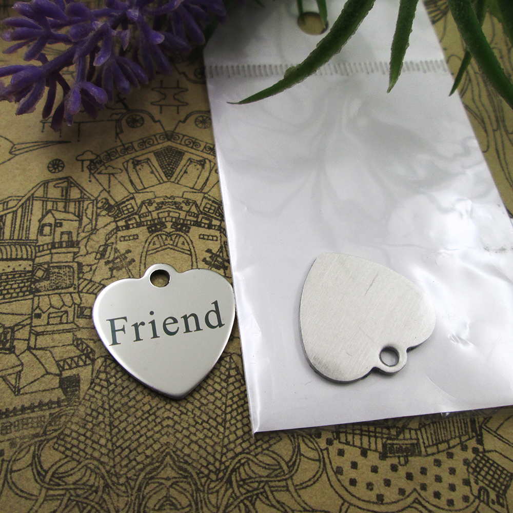 

40pcs--"Friend"stainless steel charms more style for choosing DIY Charms pendants for necklace