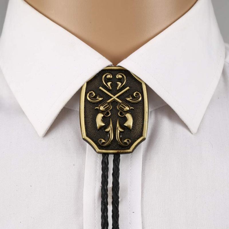 Golden Capital Letter A to Z Rodeo Bolo Tie