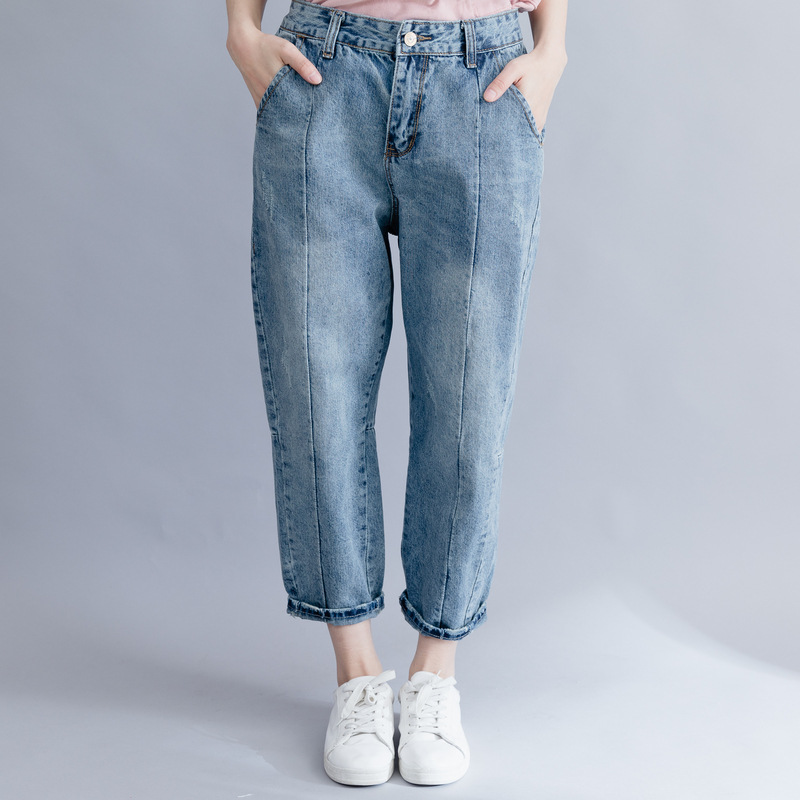 

2019 Spring Fashion -2xl Cotton Women Ankle-length Jeans Jl-shmf021, Blue