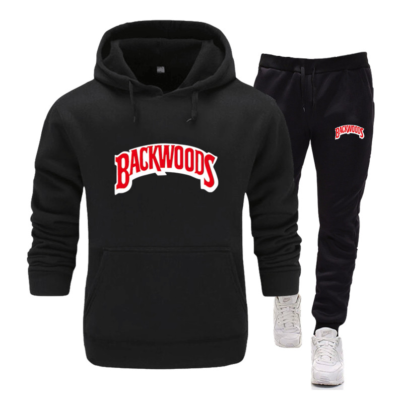 

New Brand Backwoods Clothing Men's Pullovers Sweater Cotton Men Tracksuits Hoodie Two Pieces + Pants Sports Shirts Fall Winter Track suit
