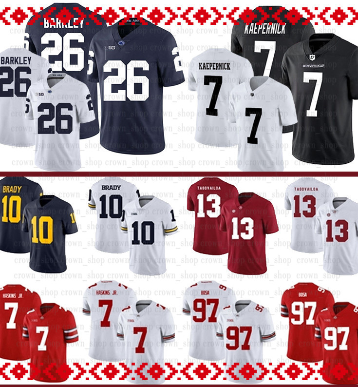 

13 Tua Tagovailoa NCAA 7 Dwayne Haskins Jr Alabama Crimson Tide Jersey Nick Bosa Michigan Tom Brady Ohio State Buckeyes Football Jerseys21, Ncaa-(laohu)