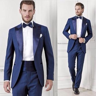 

Popular One Button Groomsmen Peak Lapel Groom Tuxedos Men Suits Wedding/Prom Best Man Blazer ( Jacket+Pantst+Tie) 978, Same as image