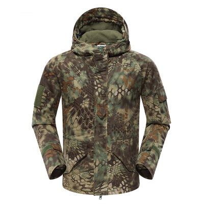

Mens Designer Outdoor Jackets Fashion Camouflage Coats Fleece Jackets with Cap Mens Luxury Outdoor Clothing Coats, Black1