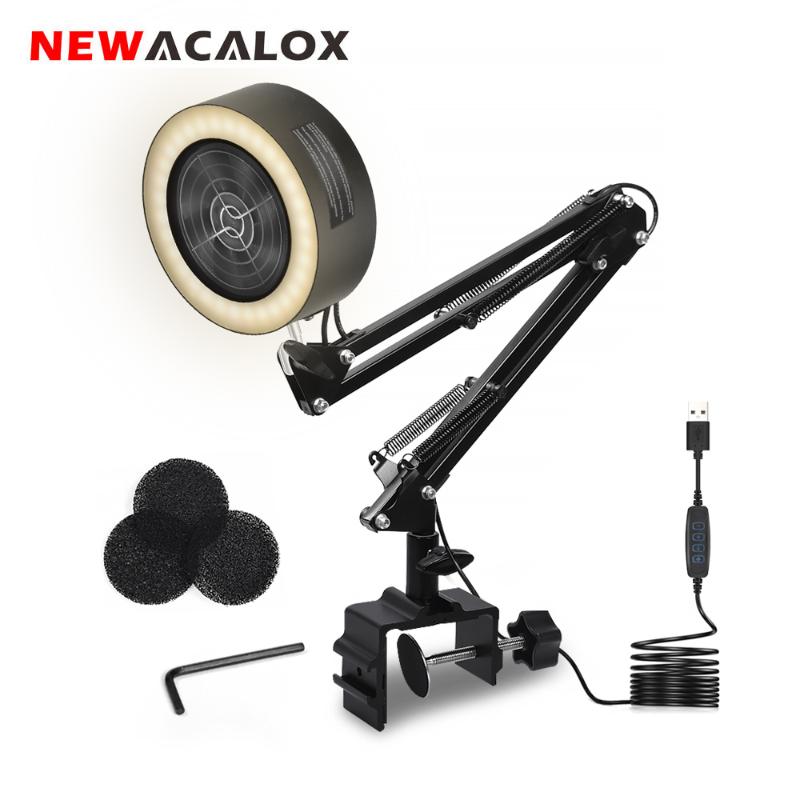 

NEWACALOX Welding Smoking Instrument Tool Adjustable Table Clamp Soldering Smoke/Fume Absorber with LED Light for Soldering Work