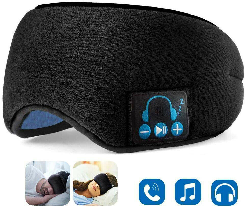 

Wireless Bluetooth Stereo Eye Mask MP3 Headphones Earphone Music Sleep Headset, Gray