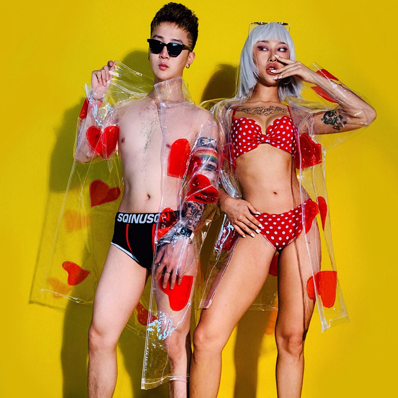 

Stage Costume Men Pole Dance Performance Clothing Women Nightclub Dj Ds Rave Festival Outfit Summer Swimsuit Party Wear DN5579, As picture