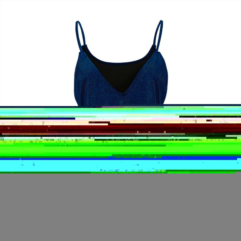 

Sexy Women Summer Sequin Tank Top V Neck Sleevelss Strappy Glitter Nightclub Party Camisole Vest Bodycon Female Slim Tank Tops, Blue
