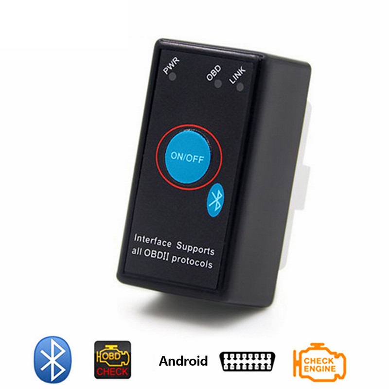 Super mini ELM327 Bluetooth V1.5 interrupteur d'alimentation 16Pin OBD2 lecteur de Code ELM 327 outil de Diagnostic ELM327 lecteur de code automa